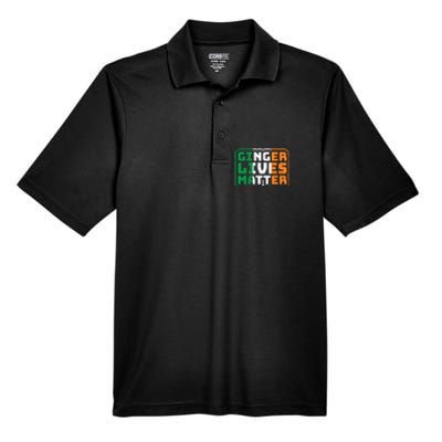 Ginger Lives Matter Funny St Patricks Day Men's Origin Performance Pique Polo