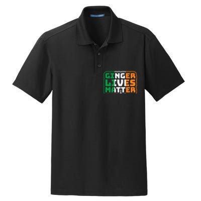 Ginger Lives Matter Funny St Patricks Day Dry Zone Grid Polo