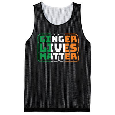 Ginger Lives Matter Funny St Patricks Day Mesh Reversible Basketball Jersey Tank