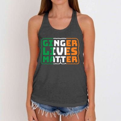 Ginger Lives Matter Funny St Patricks Day Women's Knotted Racerback Tank