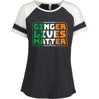 Ginger Lives Matter Funny St Patricks Day Enza Ladies Jersey Colorblock Tee