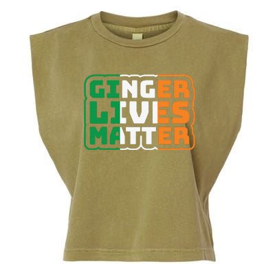 Ginger Lives Matter Funny St Patricks Day Garment-Dyed Women's Muscle Tee