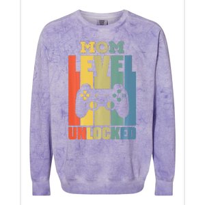 Gamer Lover Mom Level Unlocked Mother's Day Colorblast Crewneck Sweatshirt