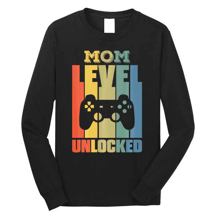 Gamer Lover Mom Level Unlocked Mother's Day Long Sleeve Shirt