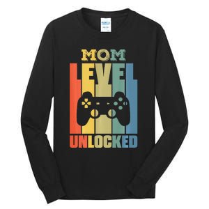 Gamer Lover Mom Level Unlocked Mother's Day Tall Long Sleeve T-Shirt