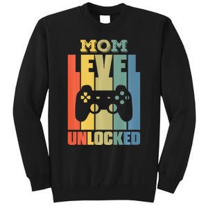 Gamer Lover Mom Level Unlocked Mother's Day Tall Sweatshirt