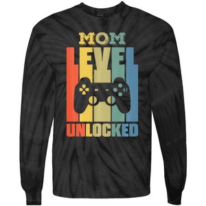 Gamer Lover Mom Level Unlocked Mother's Day Tie-Dye Long Sleeve Shirt