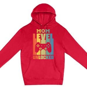 Gamer Lover Mom Level Unlocked Mother's Day Premium Pullover Hoodie