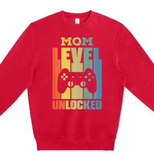 Gamer Lover Mom Level Unlocked Mother's Day Premium Crewneck Sweatshirt