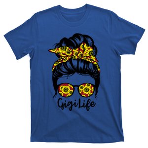 Gigi Life Messy Bun Hair Funny Sunflower Gigi Gift T-Shirt