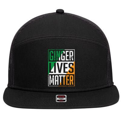 Ginger Lives Matter Irish Flag St Patricks Day Redhead Gift 7 Panel Mesh Trucker Snapback Hat