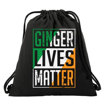 Ginger Lives Matter Irish Flag St Patricks Day Redhead Gift Drawstring Bag