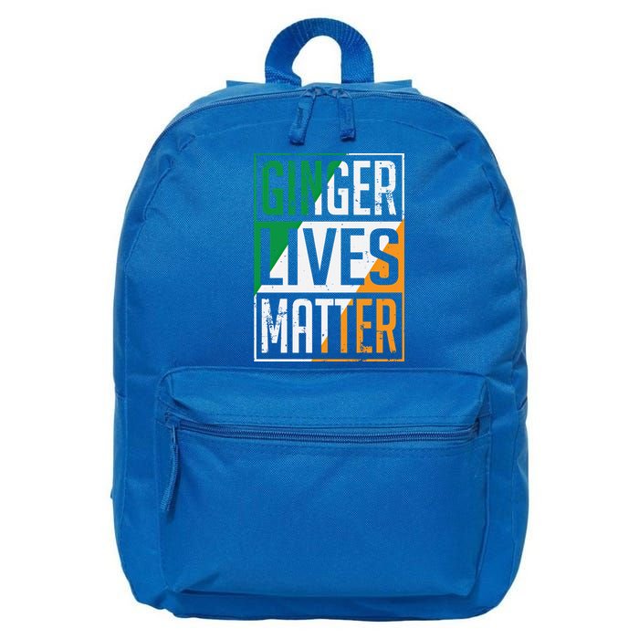 Ginger Lives Matter Irish Flag St Patricks Day Redhead Gift 16 in Basic Backpack