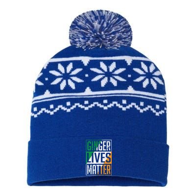 Ginger Lives Matter Irish Flag St Patricks Day Redhead Gift USA-Made Snowflake Beanie