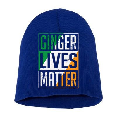 Ginger Lives Matter Irish Flag St Patricks Day Redhead Gift Short Acrylic Beanie