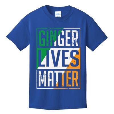Ginger Lives Matter Irish Flag St Patricks Day Redhead Gift Kids T-Shirt