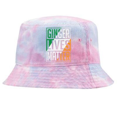 Ginger Lives Matter Irish Flag St Patricks Day Redhead Gift Tie-Dyed Bucket Hat