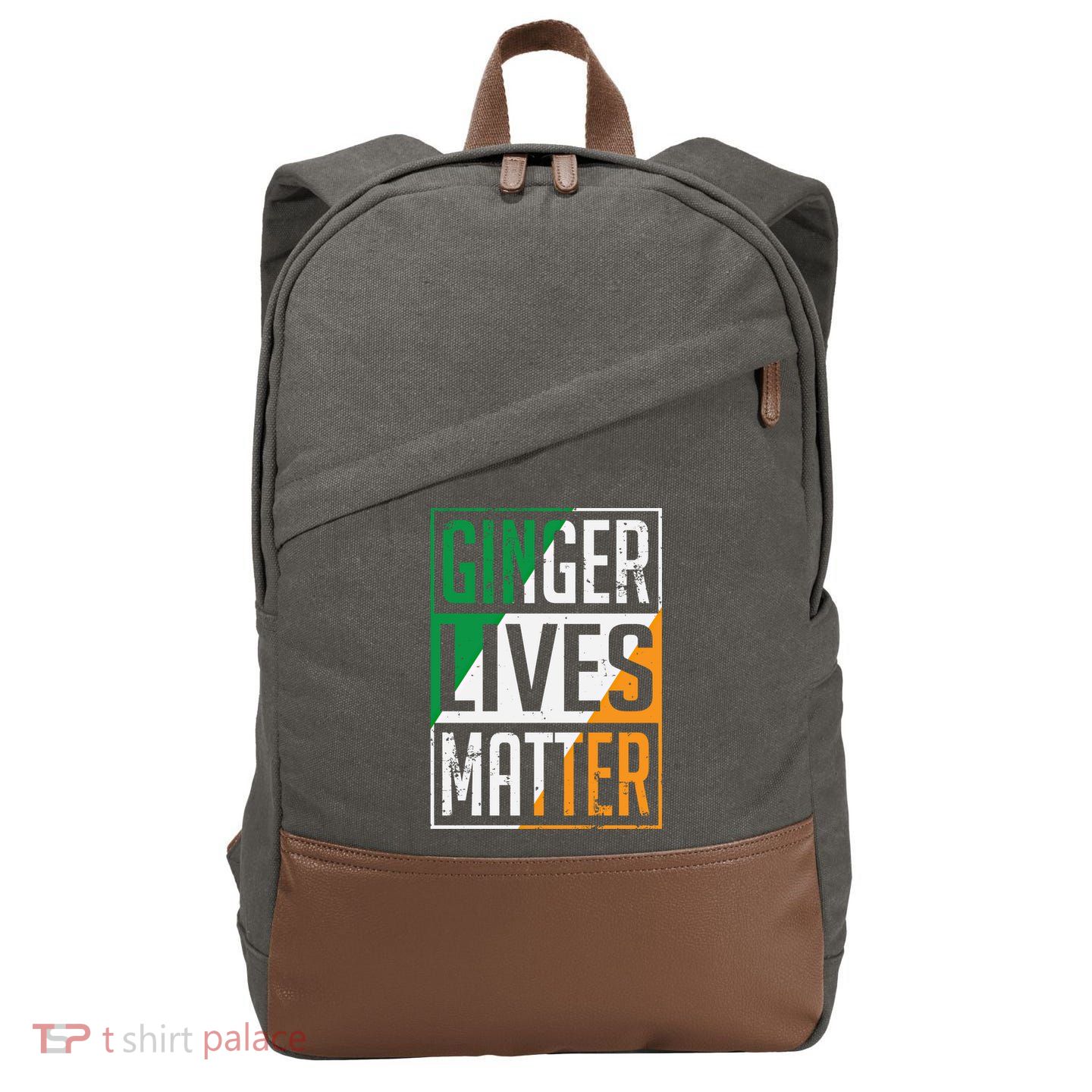 Ginger Lives Matter Irish Flag St Patricks Day Redhead Gift Cotton Canvas Backpack