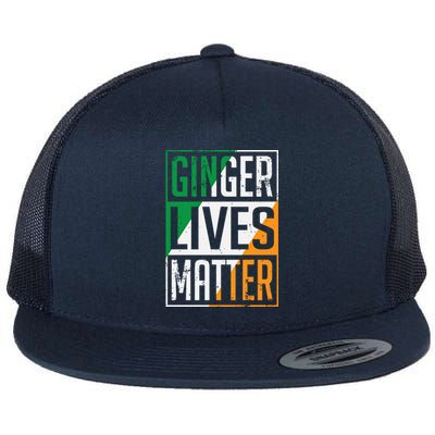 Ginger Lives Matter Irish Flag St Patricks Day Redhead Gift Flat Bill Trucker Hat