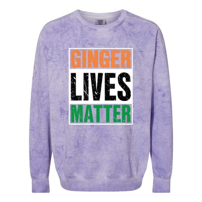 Ginger Lives Matter St. Patrick Day Drinking Ireland Flag Colorblast Crewneck Sweatshirt