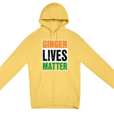 Ginger Lives Matter St. Patrick Day Drinking Ireland Flag Premium Pullover Hoodie