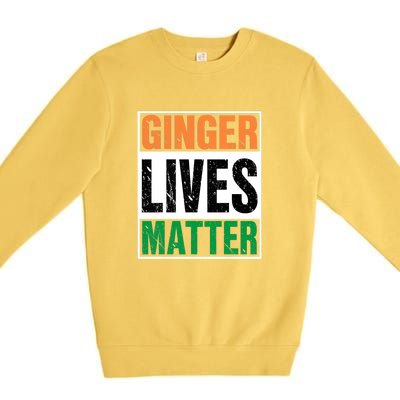 Ginger Lives Matter St. Patrick Day Drinking Ireland Flag Premium Crewneck Sweatshirt