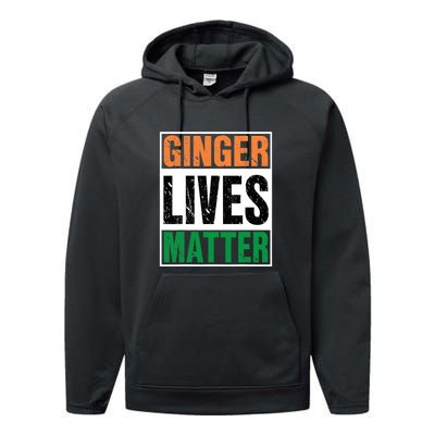 Ginger Lives Matter St. Patrick Day Drinking Ireland Flag Performance Fleece Hoodie