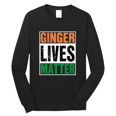 Ginger Lives Matter St. Patrick Day Drinking Ireland Flag Long Sleeve Shirt