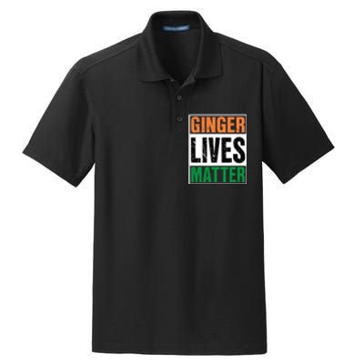 Ginger Lives Matter St. Patrick Day Drinking Ireland Flag Dry Zone Grid Polo