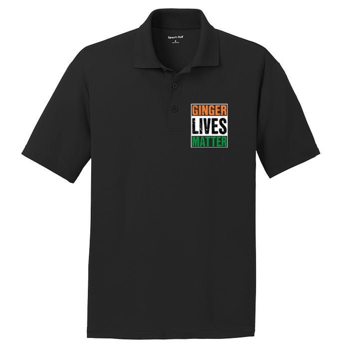 Ginger Lives Matter St. Patrick Day Drinking Ireland Flag PosiCharge RacerMesh Polo