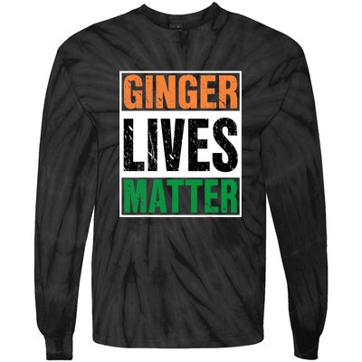 Ginger Lives Matter St. Patrick Day Drinking Ireland Flag Tie-Dye Long Sleeve Shirt