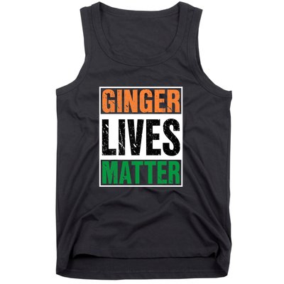 Ginger Lives Matter St. Patrick Day Drinking Ireland Flag Tank Top