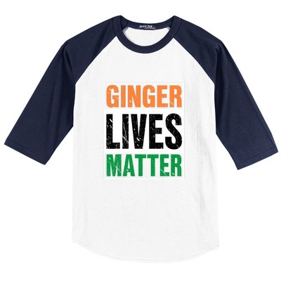 Ginger Lives Matter St. Patrick Day Drinking Ireland Flag Baseball Sleeve Shirt