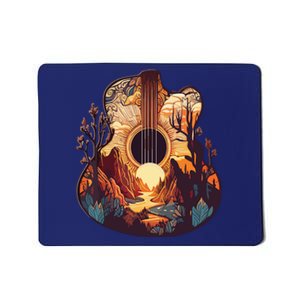 Guitar Landscape Music Lover Acoustic Guitar Player Graphic Mousepad