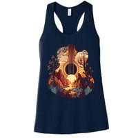 Guitar Landscape Music Lover Acoustic Guitar Player Graphic Women's Racerback Tank