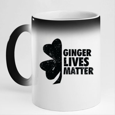 Ginger Lives Matter Funny St Patricks Day 11oz Black Color Changing Mug