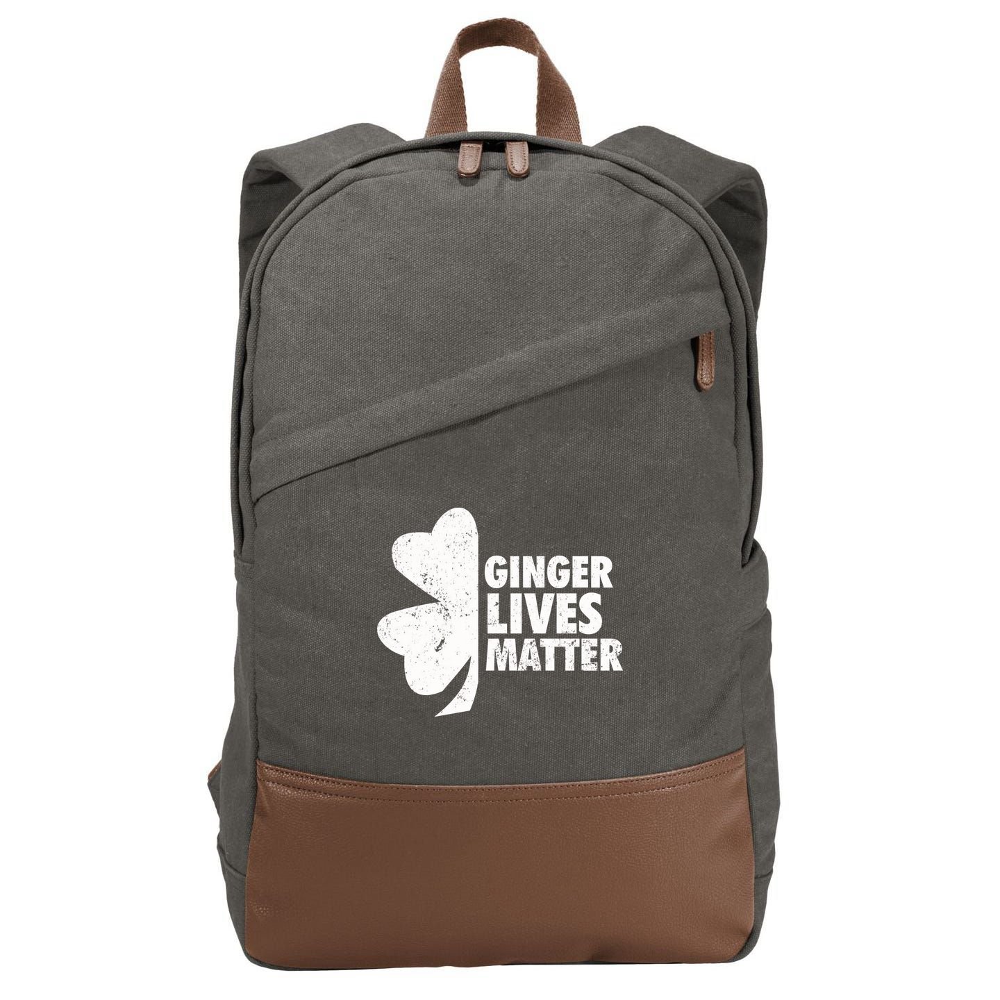 Ginger Lives Matter Funny St Patricks Day Cotton Canvas Backpack
