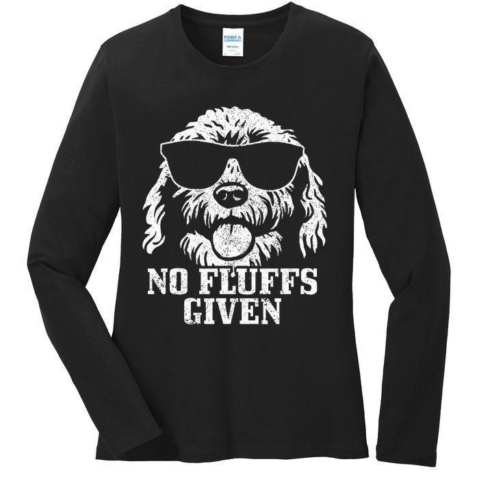 Goldendoodle Labradoodle No Fluffs The Dood Funny Doodle Dog Ladies Long Sleeve Shirt