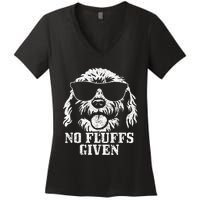 Goldendoodle Labradoodle No Fluffs The Dood Funny Doodle Dog Women's V-Neck T-Shirt