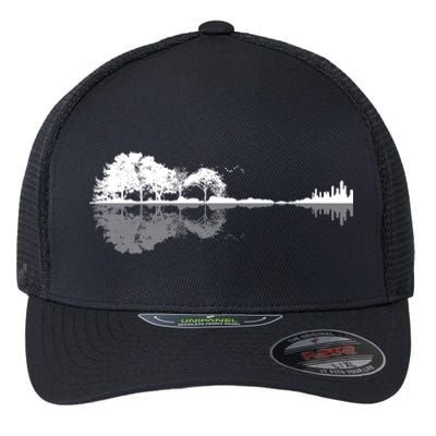 Guitar Lake Nature Wilderness Graphic Flexfit Unipanel Trucker Cap