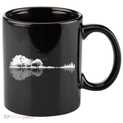 Guitar Lake Nature Wilderness Graphic 11oz C Handle Ceramic Mug