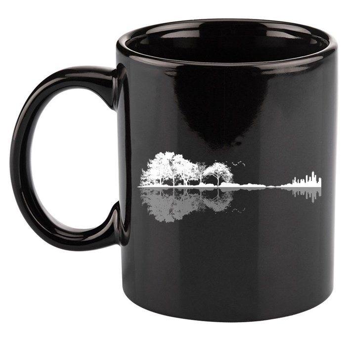 Guitar Lake Nature Wilderness Graphic 11oz C Handle Ceramic Mug