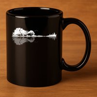 Guitar Lake Nature Wilderness Graphic 11oz C Handle Ceramic Mug