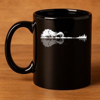 Guitar Lake Nature Wilderness Graphic 11oz C Handle Ceramic Mug