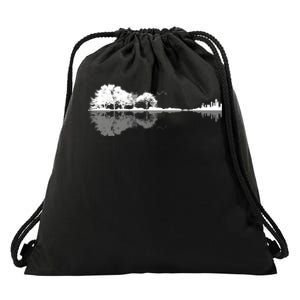 Guitar Lake Nature Wilderness Graphic Drawstring Bag