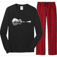 Guitar Lake Nature Wilderness Graphic Long Sleeve Pajama Set