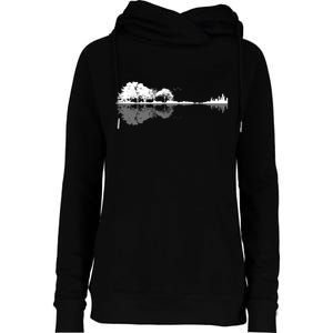 Guitar Lake Nature Wilderness Graphic Womens Funnel Neck Pullover Hood