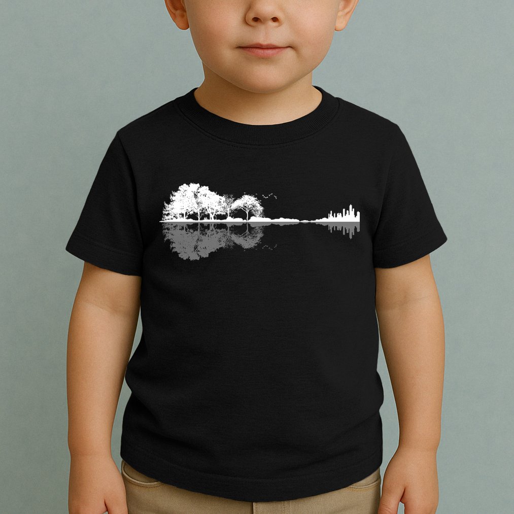 Guitar Lake Nature Wilderness Graphic Toddler T-Shirt