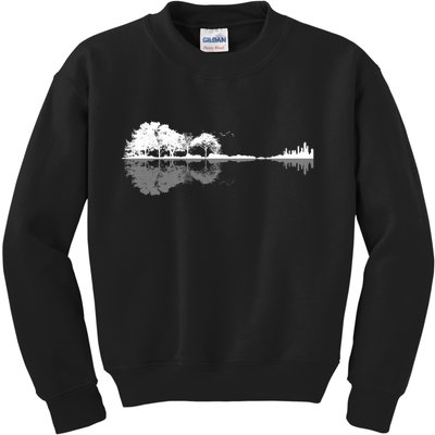 Guitar Lake Nature Wilderness Graphic Kids Sweatshirt