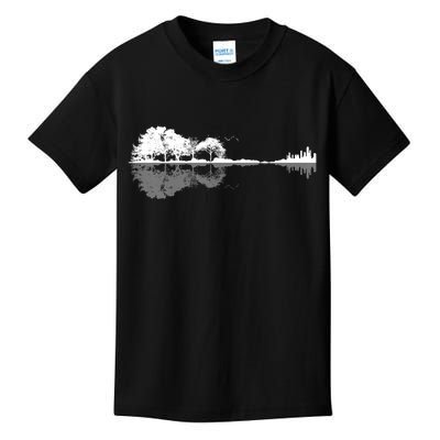 Guitar Lake Nature Wilderness Graphic Kids T-Shirt